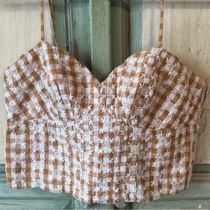 Anthropologie Maeve Gingham Bustier top